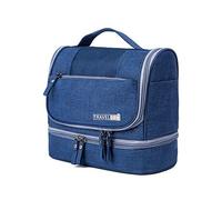 FANDARE Bolsas de Maquillaje Mujeres Hombres Bolsa de Cosméticos de Viaje Neceser de Viaje para Colgar Bolsas de Aseo Cosméticos Organizador Neceseres de Viajes de Negocios Impermeable Azul Oscuro