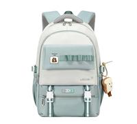 FANDARE Bolsas Escolares Mochilas Escolares con Lindo Colgante Mochila Instituto Adolescentes Mochila Chica Mochila Adolescentes Mochila Colegio Mochila Universidad Mujer Casual Daypack Azul Claro