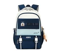 FANDARE Bolsas Escolares Mochilas Escolares con Lindo Colgante Mochila Instituto Adolescentes Mochila Chica Mochila Adolescentes Mochila Colegio Mochila Universidad Mujer Casual Daypack Azul Oscuro