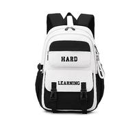 FANDARE Bolsas Escolares Mochilas Tipo Casual Estuches Escolares Mochilas Infantiles Estudiantes de Primaria de Secundaria y preparatoria Universidad Bolsos Mochila Bandolera Mochila Blanco Negro