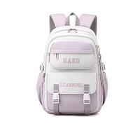FANDARE Bolsas Escolares Mochilas Tipo Casual Estuches Escolares Mochilas Infantiles Estudiantes de Primaria de Secundaria y preparatoria Universidad Bolsos Mochila Bandolera Mochila Púrpura Blanco