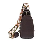 FANDARE Bolso Bandolera Cuero PU Riñonera para Mujer, Bandolera con Correa de diseño Estiloso, Ligera Bolso de Hombro para Tener Las Manos Libres para teléfono, Running, Viajes y Entrenamiento Marrón