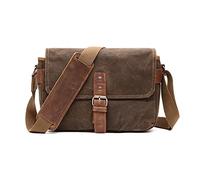 FANDARE Bolso Bandolera de Cámara DSLR de Lona - Bolsa de Honda para Hombre y Mujer, Mensajero para Estudiante, Viaje, Trabajo, Universidad, Business - Caqui