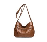 FANDARE Bolso Bandolera Mujer Bolso de Hombro Bolsos cruzadoTote de PU Cuero Crossbody Bag minimalista para mujer en piel genuina diseño sobrio con correa ajustable práctico y elegante marrón