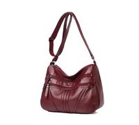 FANDARE Bolso Bandolera Mujer Bolso de Hombro Bolsos cruzadoTote de PU Cuero Crossbody Bag minimalista para mujer en piel genuina diseño sobrio con correa ajustable práctico y elegante rojo