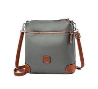 FANDARE Bolso Bandolera Mujer Bolso Movil Mujer Bolso de Hombro Bolso Shopper Cubo Bolso Cruzado de Cuero PU Bolso de Mensajero Bolso Movil Crossbody Bag Gris