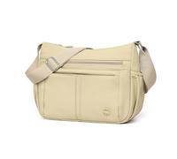 FANDARE Bolso Bandolera Mujer Media Luna Bolso Bandolera Nylon Casual Ligero Bolsa Crossbody Mujer con correa de hombro ajustable Bolsos mensajero para Viaje, Compras, Escuela, Oficina Caqui
