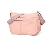 FANDARE Bolso Bandolera Mujer Media Luna Bolso Bandolera Nylon Casual Ligero Bolsa Crossbody Mujer con Correa de Hombro Ajustable Bolsos Mensajero para Viaje, Compras, Escuela, Oficina Rosa