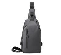 FANDARE Bolso Cruzado Hombre Bandoleras Hombre Bolso Hombre Mochila Cruzada Hombre Bolso Bandolera con USB & Agujero de Auriculares Bolsa Deportivas para Negocios Bolso de MensajeroGris