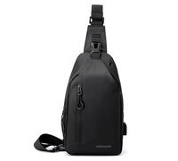 FANDARE Bolso Cruzado Hombre Bandoleras Hombre Bolso Hombre Mochila Cruzada Hombre Bolso Bandolera con USB & Agujero de Auriculares Bolsa Deportivas para Negocios Bolso de MensajeroNegro