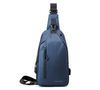 FANDARE Bolso Cruzado Hombre Bandoleras Hombre Bolso Hombre Mochila Cruzada Hombre Bolso Bandolera con USB & Agujero de Auriculares Bolsa Deportivas para Negocios Bolso de MensajeroAzul Oscuro