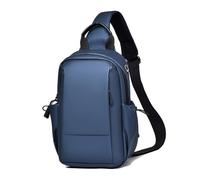 FANDARE Bolso Cruzado Hombre Bolso Hombre Mochila Cruzada Hombre Bolso Bandolera con Agujero de Auriculares PU Poliéster Bolsa Deportivas para Negocios Trabaja Viaje Bolso de MensajeroAzul