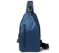 FANDARE Bolso de Hombrera para Hombre Mochila Pequeña Tipo Bandolera con Diseño de Panal Transpirable Múltiples Bolsillos y Puerto de Carga USB Azul