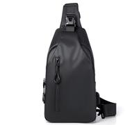 FANDARE Bolso de Hombrera para Hombre Mochila Pequeña Tipo Bandolera con Diseño de Panal Transpirable Múltiples Bolsillos y Puerto de Carga USB Negro