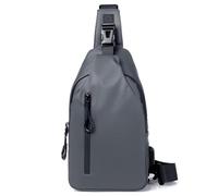 FANDARE Bolso de Hombrera para Hombre Mochila Pequeña Tipo Bandolera con Diseño de Panal Transpirable Múltiples Bolsillos y Puerto de Carga USB Gris