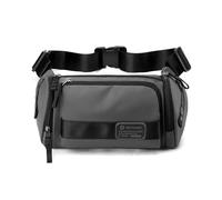FANDARE Bolso de Hombro para Hombre Bolsa Bandolera Riñonera Mochila Cruzada Bolso de Cintura Bolso Cruzado Bolsa de Pecho Crossbody Sling Chest Bag para Viajes Ciclismo Impermeable Nailon Gris