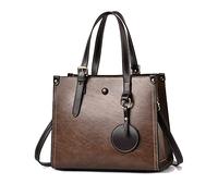 FANDARE Bolso de Mano para Mujer Bolso Bandolera PU Cuero Bolsos Cruzados Impermeable Bolsos de Hombro para Viajes Compras Trabajo Citas Marrón