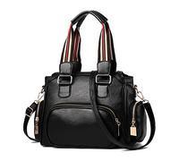 FANDARE Bolso de Mano para Mujer Bolsos de Hombro PU Cuero Bolso Bandolera Impermeable Bolsos Cruzados con Múltiples Bolsillos para Viajes Compras Trabajo Citas Negro