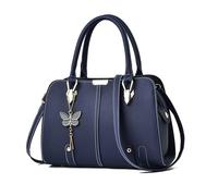 FANDARE Bolso de Mano para Mujer Shoppers y Bolsos de Hombro PU Cuero Bolso Bandolera Impermeable Bolsos Cruzados para Viajes Compras Trabajo Citas Azul