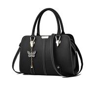 FANDARE Bolso de Mano para Mujer Shoppers y Bolsos de Hombro PU Cuero Bolso Bandolera Impermeable Bolsos Cruzados para Viajes Compras Trabajo Citas Negro