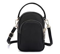 FANDARE Bolso de teléfono Bolsos Bandolera para Mujer Bolso Bandolera Pequeña Bolsos de Cruzado para Niña Compras Partido Colegio Viaje Paquete Embrague Crossbody Bag Impermeable Nylon Negro