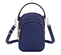 FANDARE Bolso de teléfono Bolsos Bandolera para Mujer Bolso Bandolera Pequeña Bolsos de Cruzado para Niña Compras Partido Colegio Viaje Paquete Embrague Crossbody Bag Impermeable Nylon Azul Oscuro