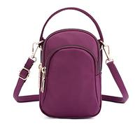 FANDARE Bolso de teléfono Bolsos Bandolera para Mujer Bolso Bandolera Pequeña Bolsos de Cruzado para Niña Compras Partido Colegio Viaje Paquete Embrague Crossbody Bag Impermeable Nylon Púrpura
