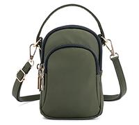 FANDARE Bolso de teléfono Bolsos Bandolera para Mujer Bolso Bandolera Pequeña Bolsos de Cruzado para Niña Compras Partido Colegio Viaje Paquete Embrague Crossbody Bag Impermeable Nylon Verde
