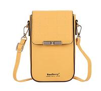 FANDARE Bolso de teléfono Bolsos Bandolera para Mujer Ligera Bandolera Cartera Pequeña Bolsos de Cruzado para Niña Compras Partido Colegio Viaje Paquete Embrague Phone Crossbody Bag Amarillo