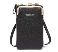 FANDARE Bolso de teléfono móvil Monederos para Mujer Carteras Bolsos Bandolera Bolso Pequeño Bolsos de Cruzado con Ranuras Bandolera Crossbody Bag Negro