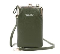 FANDARE Bolso de teléfono móvil Monederos para Mujer Carteras Bolsos Bandolera Bolso Pequeño Bolsos de Cruzado con Ranuras Bandolera Crossbody Bag Verde