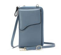 FANDARE Bolso de teléfono móvil para Mujer Bolsos Bandolera Bolso Pequeño Bolsos de Cruzado con Ranuras Crossbody Bag Azul