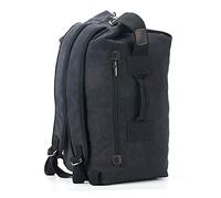 FANDARE Bolso de Viaje Bandolera Grande de Lona, Bolso Tipo Bucket Estilo Retro para Viajar, Deporte y Trabajo, Diseño Minimalista y Versátil para Hombre y Mujer Negro B L