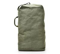 FANDARE Bolso de Viaje Bandolera Grande de Lona, Bolso Tipo Bucket Estilo Retro para Viajar, Deporte y Trabajo, Diseño Minimalista y Versátil para Hombre y Mujer Verde Militar A S