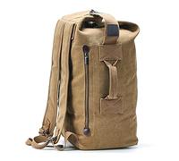 FANDARE Bolso de Viaje Bandolera Grande de Lona, Bolso Tipo Bucket Estilo Retro para Viajar, Deporte y Trabajo, Diseño Minimalista y Versátil para Hombre y Mujer Caqui B L