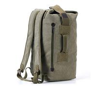 FANDARE Bolso de Viaje Bandolera Grande de Lona, Bolso Tipo Bucket Estilo Retro para Viajar, Deporte y Trabajo, Diseño Minimalista y Versátil para Hombre y Mujer Verde Militar B L