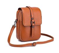 FANDARE Bolso Movil Mujer Bolso de teléfono Bolso de Hombro de Cuero Monederos Carteras Bolsos Bandolera Bolso Pequeño Bolsos de Cruzado Bandolera Crossbody Bag Amarillo