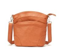 FANDARE Bolso Movil Mujer Bolso de teléfono Bolso de Hombro de Cuero Monederos Carteras Bolsos Bandolera Bolso Pequeño Bolsos de Cruzado Bandolera Crossbody Bag Bolsa de Honda Amarillo Marron