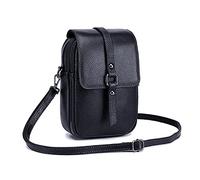 FANDARE Bolso Movil Mujer Bolso de teléfono Bolso de Hombro de Cuero Monederos Carteras Bolsos Bandolera Bolso Pequeño Bolsos de Cruzado Bandolera Crossbody Bag Negro