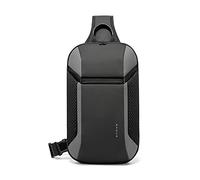 FANDARE Bolso Pechera Hombre Impermeable para Viaje y Deporte Mochila Pechera Moda Hombre con Compartimento Tableta 10.5 Pulgadas para Trabajo Gimnasio Running Senderismo Gris