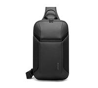 FANDARE Bolso Pechera Hombre Impermeable para Viaje y Deporte Mochila Pechera Moda Hombre con Compartimento Tableta 10.5 Pulgadas para Trabajo Gimnasio Running Senderismo Negro