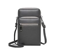 FANDARE Bolso Pequeño de Hombrera para Teléfono, Bolso de Piel Sintética Suave para Móviles, Bandolera Versátil con Múltiples Compartimentos, Bolso de Viaje y Uso Diario Gris