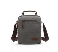 FANDARE Bolsos Bandolera a Hombro de Lona Mensajero Bolso para Hombres Mujeres Messenger Bolsa Bolsa de Viaje Crossbody Bag para Trabajo Viajar Colegio Shopper Gris