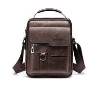 FANDARE Bolsos Bandolera Hombre Shoppers Y Bolsos Hombres Bandoleras Bolsos Bandolera PU Cuero Bolsos Cruzados Bolsa Tote para Negocios Trabaja Universidad Viaje Messenger Bag Marron Oscuro