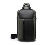 FANDARE Bolsos Cruzados Bolsa de Pecho Bandoleras Cruzada Negocio Sling Bag para Hombres Sport Viaje Ciclismo Hiking Camping Multibolsillos Pequeña Mochila Impermeable Poliéster Verde