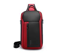 FANDARE Bolsos Cruzados Bolsa de Pecho Bandoleras Cruzada Negocio Sling Bag para Hombres Sport Viaje Ciclismo Hiking Camping Multibolsillos Pequeña Mochila Impermeable Poliéster Rojo