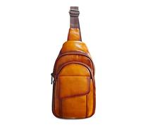 FANDARE Bolsos Cruzados Cuero Bandoleras Hombre Bolsa de Pecho Mujer Ligero Deportiva para Viaje Ciclismo Hiking Camping Aptitud Sling Daypacks Marrón BB