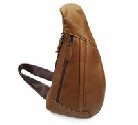FANDARE Bolsos Cruzados de Hombro Cuero Mochila Sling Bag para Hombres Bolso Bandolera bandoleras Hombre Bolso de Pecho Bolsillos para Trabajo Ciclismo Motocicleta Deportes y Viajes Marrón