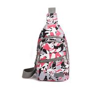 FANDARE Bolsos Cruzados Mujer Bolsos de Hombro Cruzados con Orificio para Auriculares Mochilas Bolsos a travesar Impermeable Bolso Mensajero Pecho Bandolera Senderismo Bolso asimétrico Sling Bag