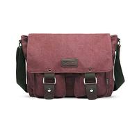 FANDARE Bolsos de Bandolera a Hombro de Lona Mensajero Bolso para Hombres/Mujeres Messenger Bolsa Bolsa de Viaje 7.9 Pulgadas Bolsa de iPad, para Trabajo,Viajar,Colegio,Shopper Vino Rojo